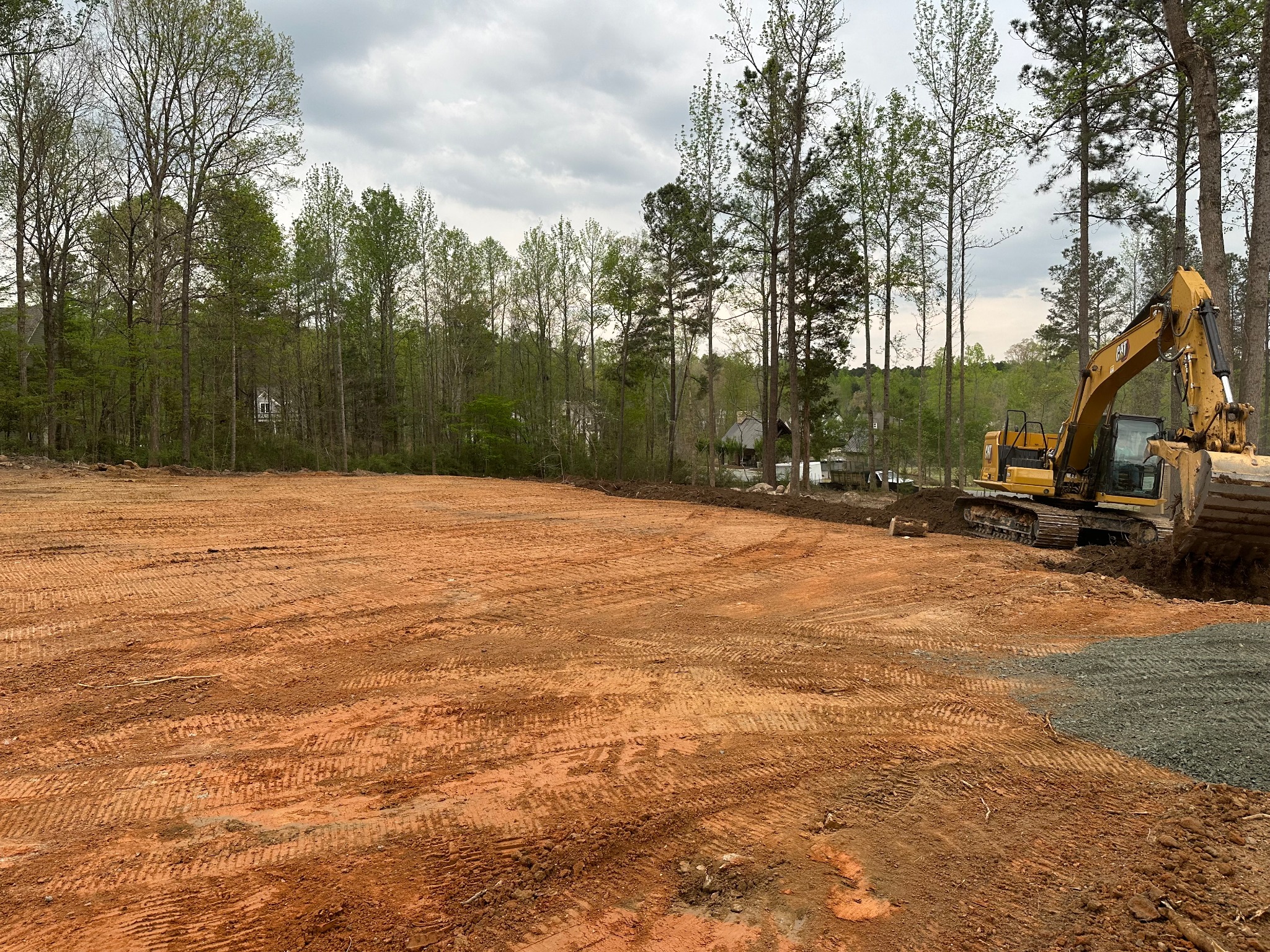 Finished graded construction site